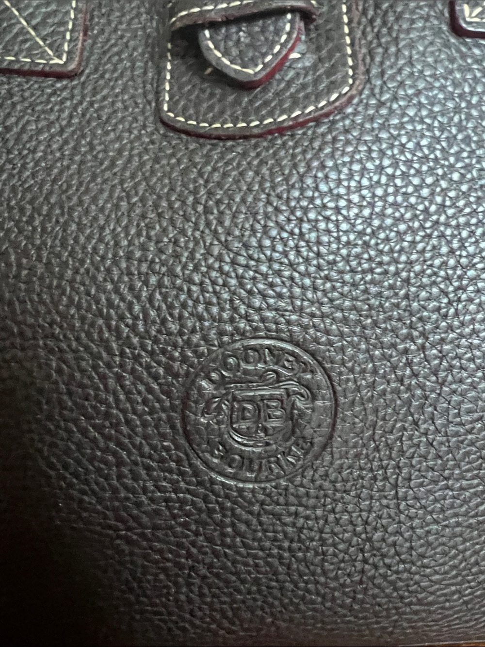 Vintage Dooney & Bourke All Weather Leather Buckle Tote Bag Dark Brown 0S - Picture 2 of 16